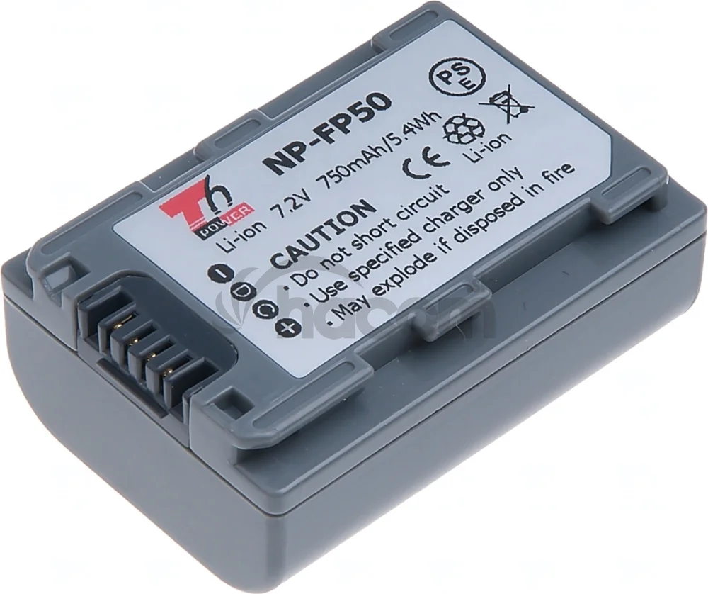 Batéria T6 Power Sony NP-FP30, NP-FP50, 750mAh, 5,4Wh, sivá