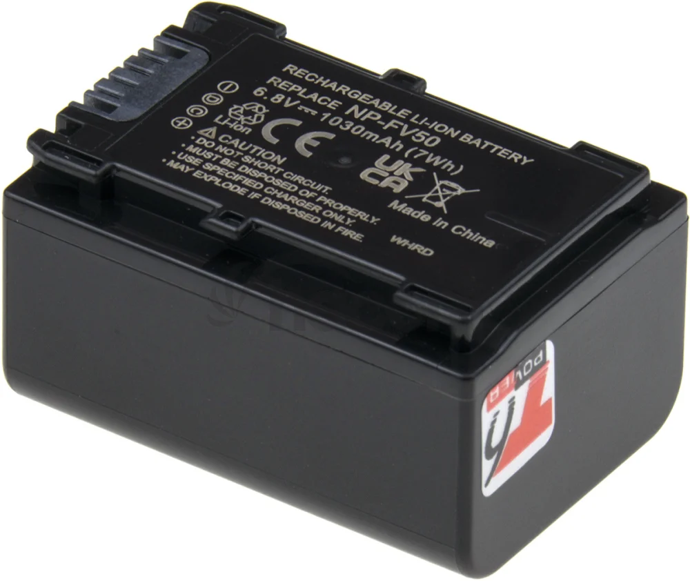 Batéria T6 Power Sony NP-FV50, NP-FV30, 1030mAh, 7Wh, sivá