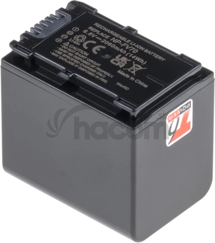 Batéria T6 Power Sony NP-FV70, 2060mAh, 14Wh, sivá