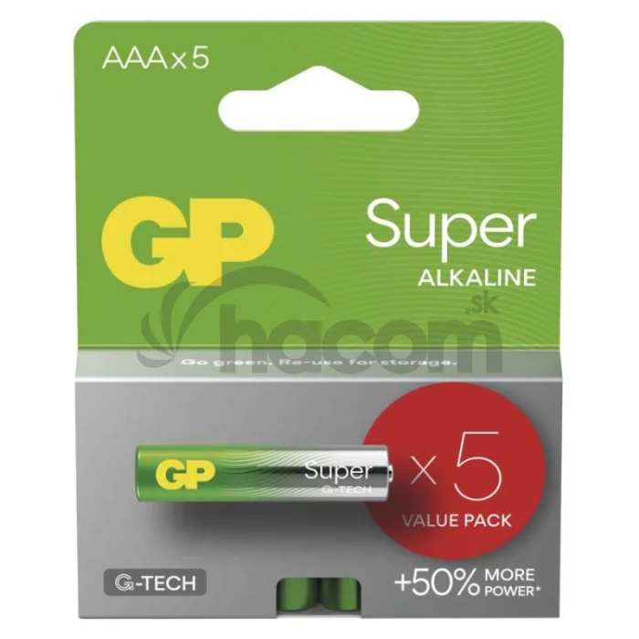 Alkalická batéria GP Super LR03 (AAA), 5 ks