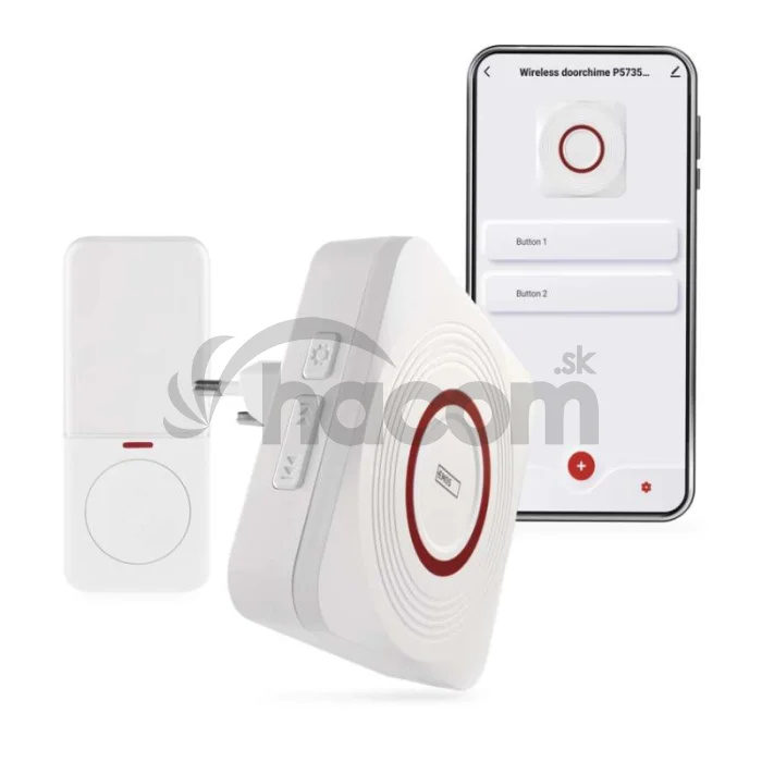 GoSmart Domový bezdrôtový zvonček P5735WS do zásuvky s WiFi