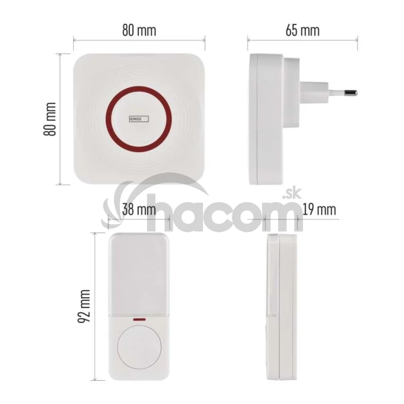 GoSmart Domový bezdrôtový zvonček P5735WS do zásuvky s WiFi