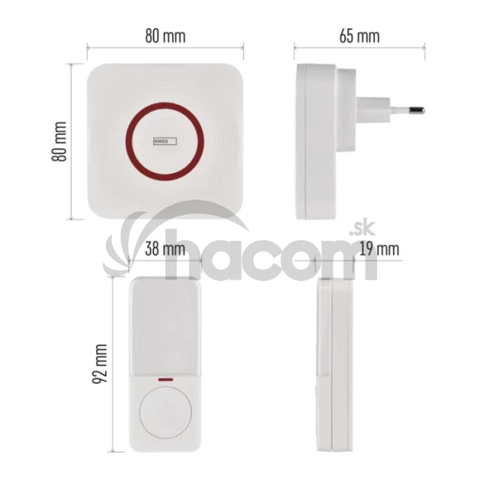 GoSmart Domový bezdrôtový zvonček P5735WS do zásuvky s WiFi