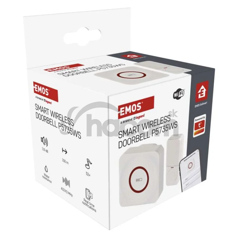 GoSmart Domový bezdrôtový zvonček P5735WS do zásuvky s WiFi