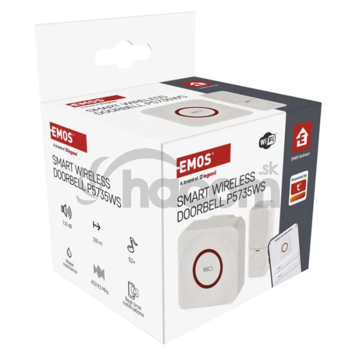 GoSmart Domový bezdrôtový zvonček P5735WS do zásuvky s WiFi