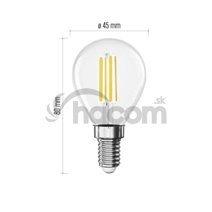 LED žiarovka Filament Mini Globe / E14 / 7 W (75 W) / 1055 lm / teplá biela