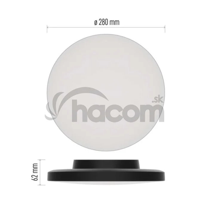 LED prisadené svietidlo DIONI kruhové, čierné,15W, CCT