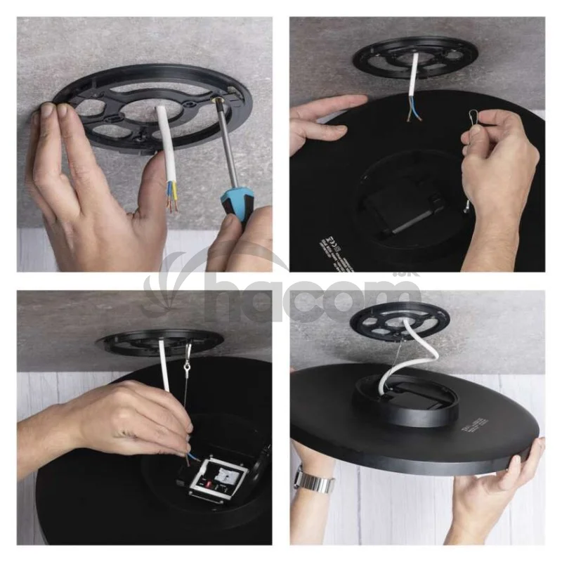 LED prisadené svietidlo DIONI kruhové, čierné,15W, CCT