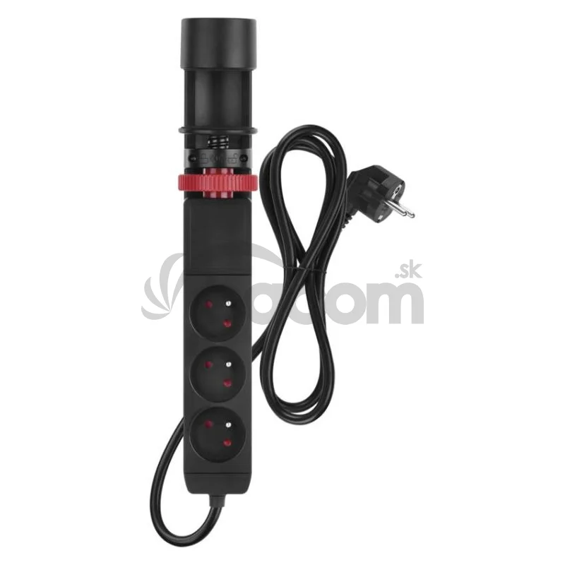 Predlžovací kábel 1,5 m/3 zásuvky/vypínač/stolný držiak/USB/čierny/PVC/1,5 mm2