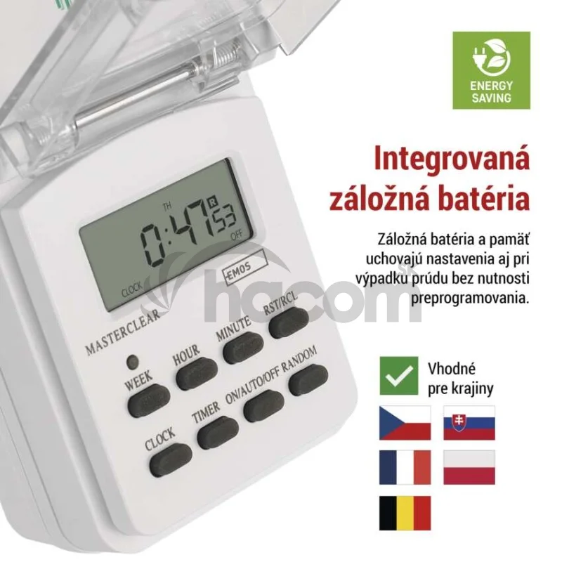 Časovač – digitálna spínacia zásuvka vonkajšia IP44