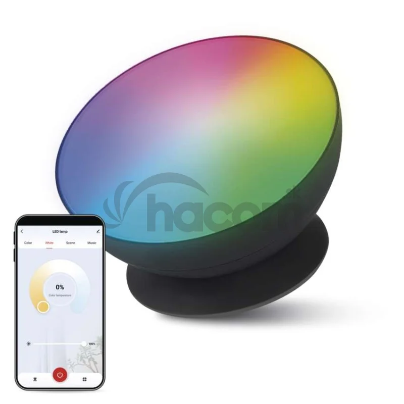 GoSmart LED ambientná lampa, čierna, teplá biela–studená biela/ RGB, WiFi