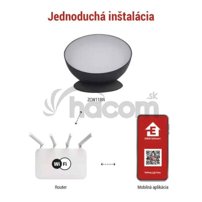 GoSmart LED ambientná lampa, čierna, teplá biela–studená biela/ RGB, WiFi