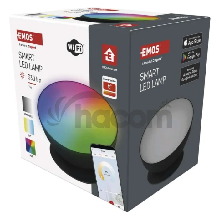 GoSmart LED ambientná lampa, čierna, teplá biela–studená biela/ RGB, WiFi