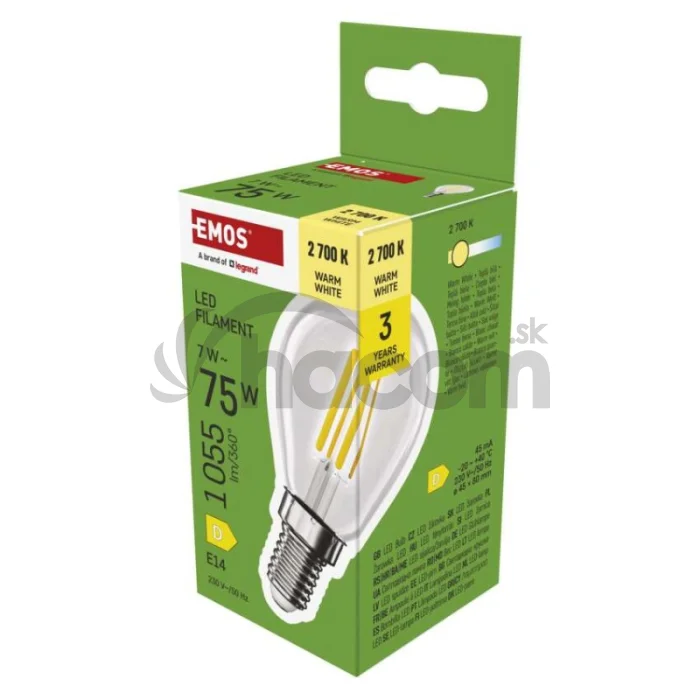 LED žiarovka Filament Mini Globe / E14 / 7 W (75 W) / 1055 lm / teplá biela