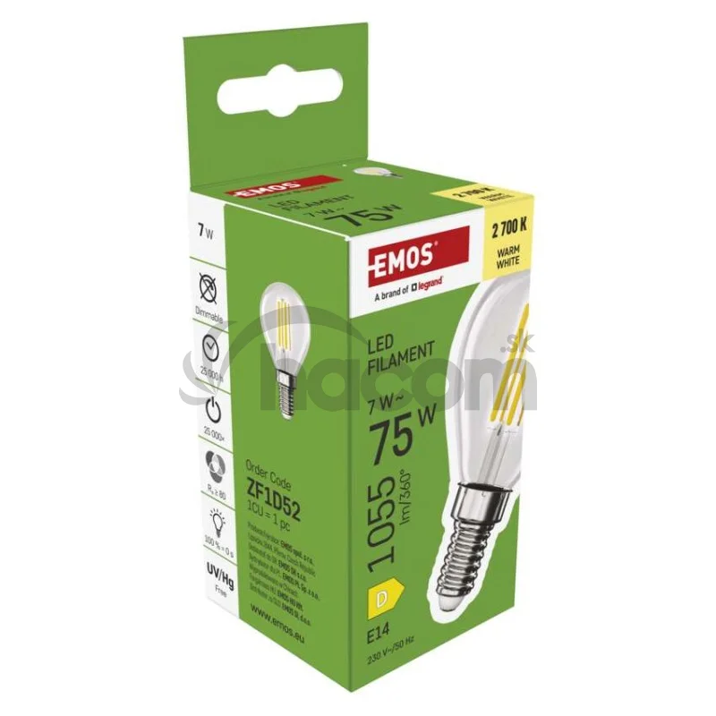 LED žiarovka Filament Mini Globe / E14 / 7 W (75 W) / 1055 lm / teplá biela