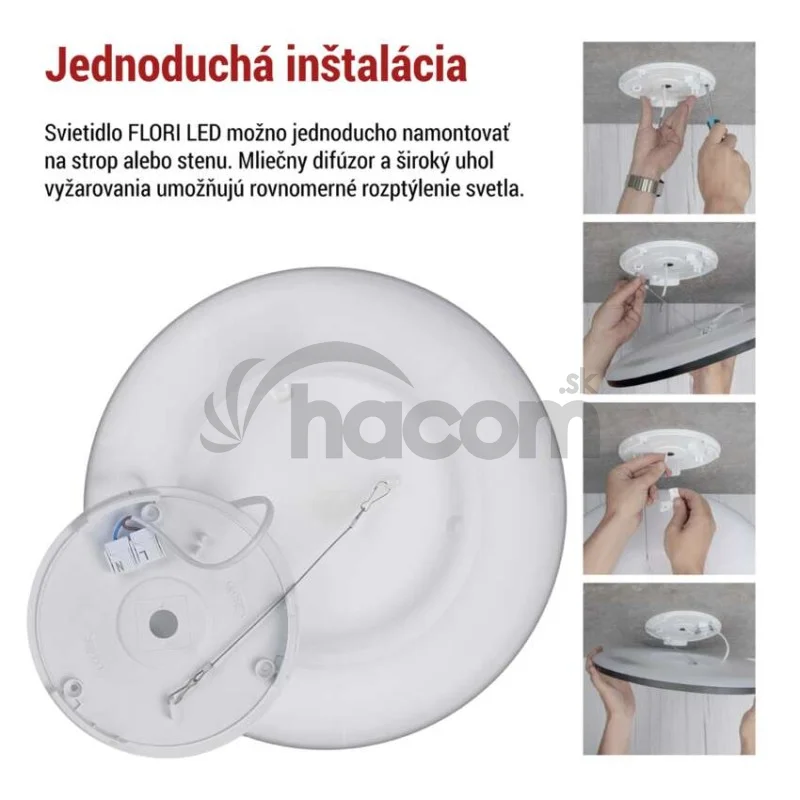 LED prisadené svietidlo FLORI okrúhle, čierné, 18W, neutrálna biela