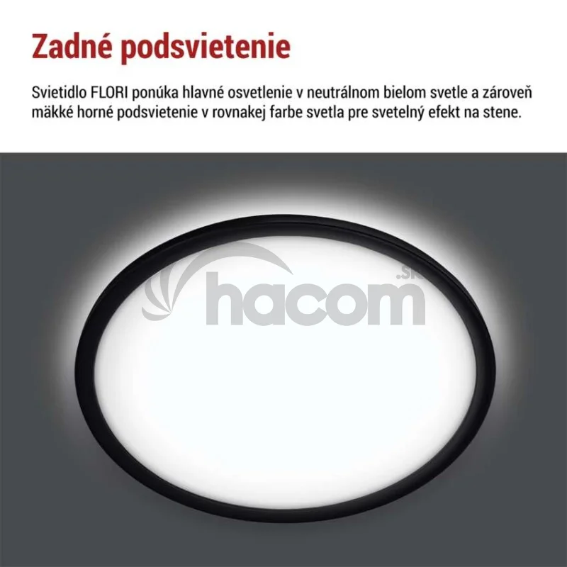 LED prisadené svietidlo FLORI okrúhle, čierné, 18W, neutrálna biela
