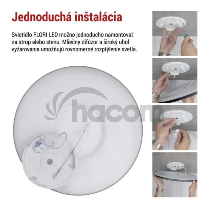 LED prisadené svietidlo FLORI okrúhle, čierné, 22W, neutrálna biela