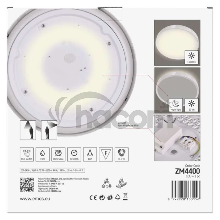 LED prisadené svietidlo RORI kruhové, biele, 17W, CCT