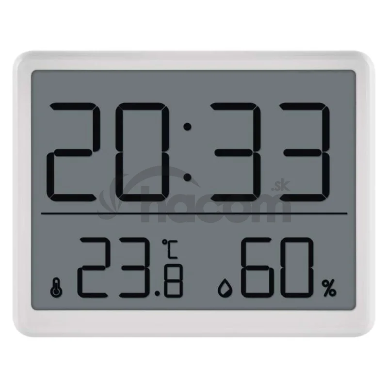 Digitálny teplomer s vlhkomerom, bezdrôtový snímač, budík, dátum E6210
