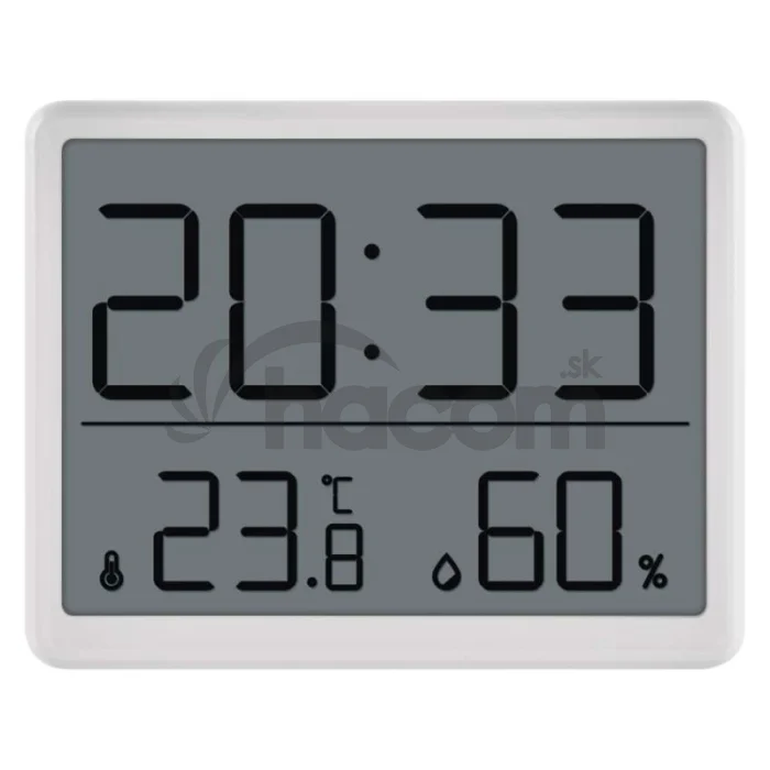 Digitálny teplomer s vlhkomerom, bezdrôtový snímač, budík, dátum E6210