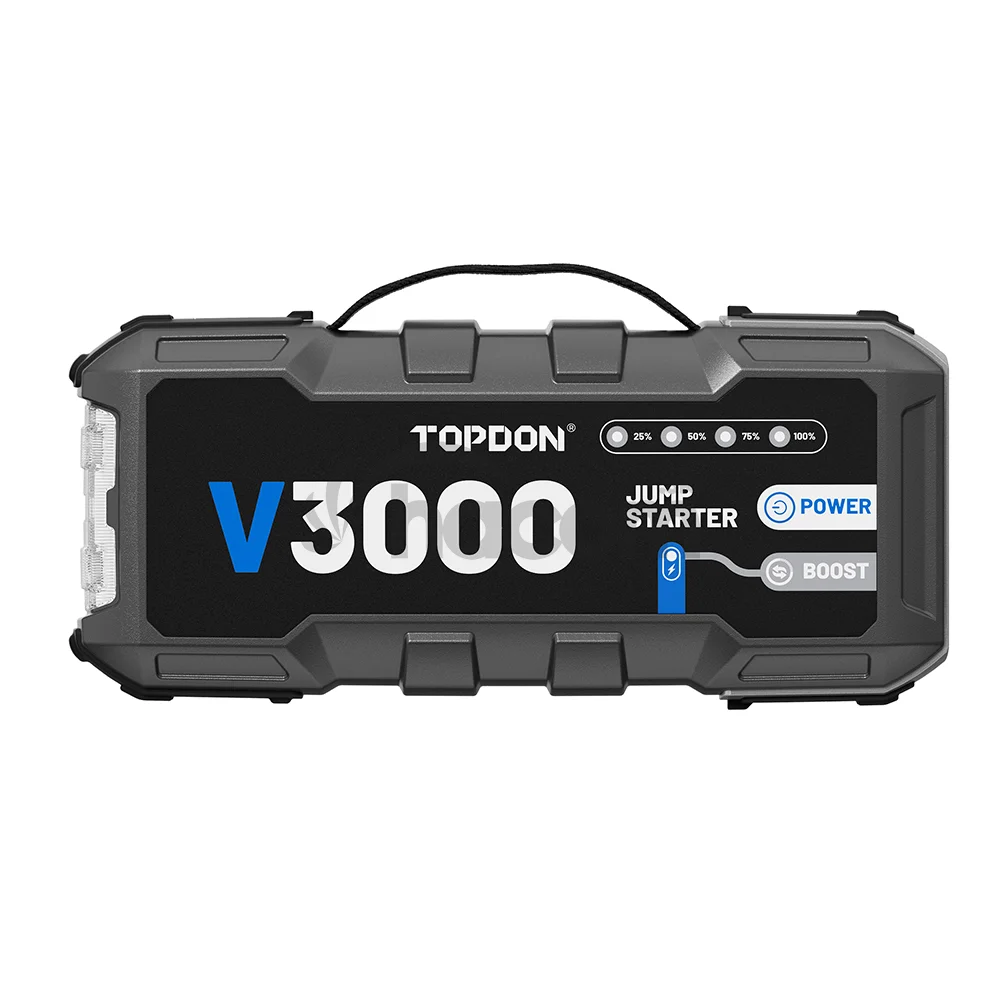 TOPDON Car Jump Starter V3000/3000A/12V vozidla/24000mAh/9l benzín/7l diesel/ LED svetlo |