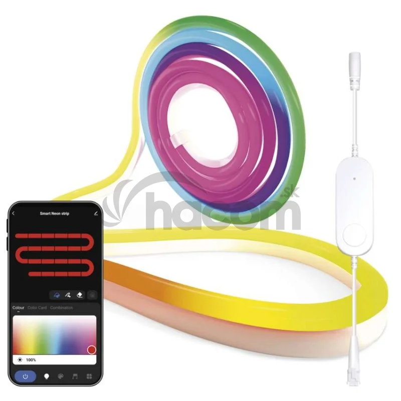 GoSmart Flexibilný LED pásik NEON biely, 3 m, 23 W, RGBIC stmievateľný, WiFi
