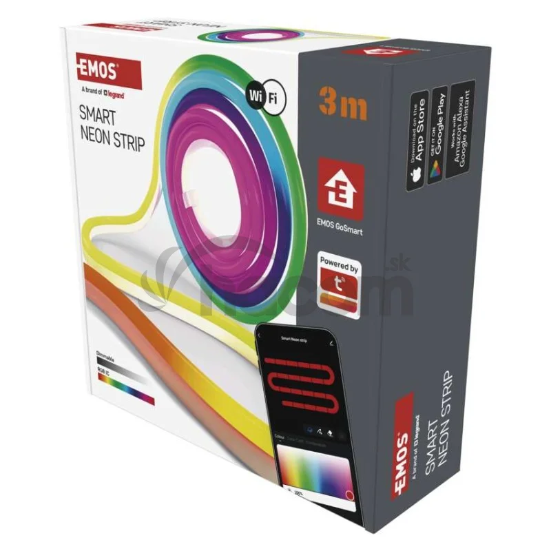 GoSmart Flexibilný LED pásik NEON biely, 3 m, 23 W, RGBIC stmievateľný, WiFi
