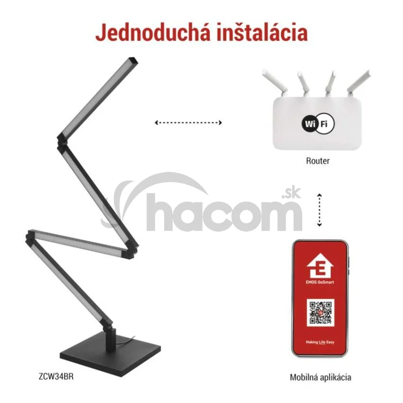 GoSmart LED stojaca lampa, čierna, 175 cm, teplá biela / RGBIC WiFi