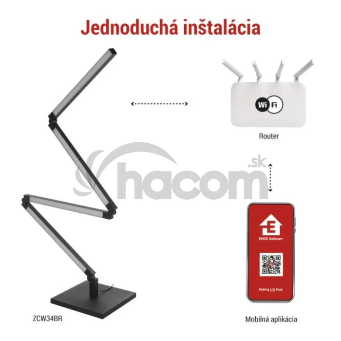 GoSmart LED stojaca lampa, čierna, 175 cm, teplá biela / RGBIC WiFi