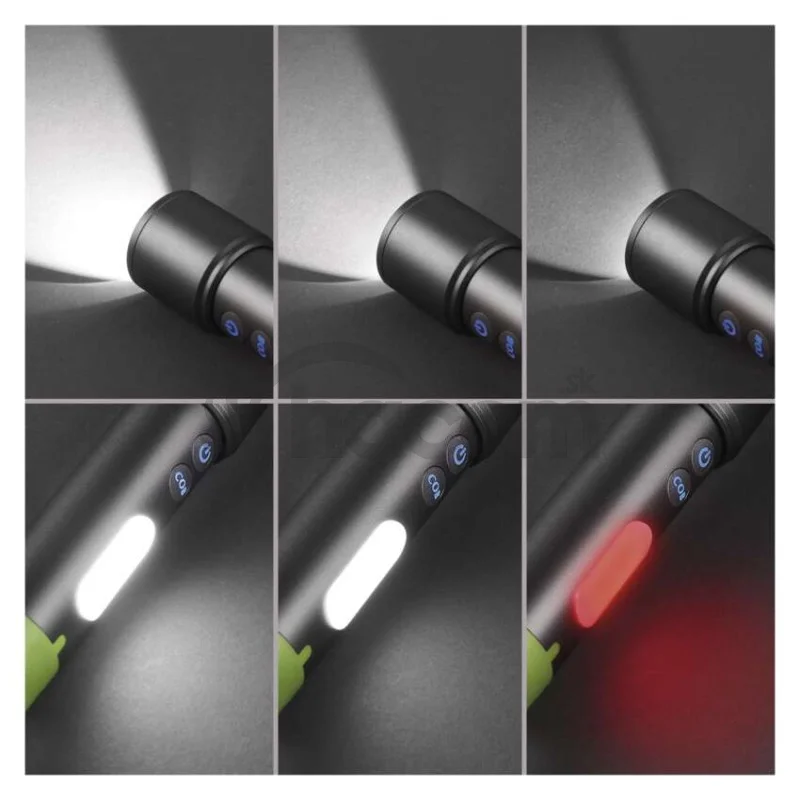 LED nabíjacie ručné kovové svietidlo, 600 lm, 1 200 mAh