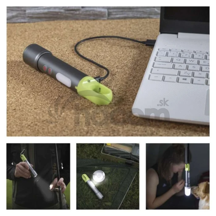 LED nabíjacie ručné kovové svietidlo, 600 lm, 1 200 mAh