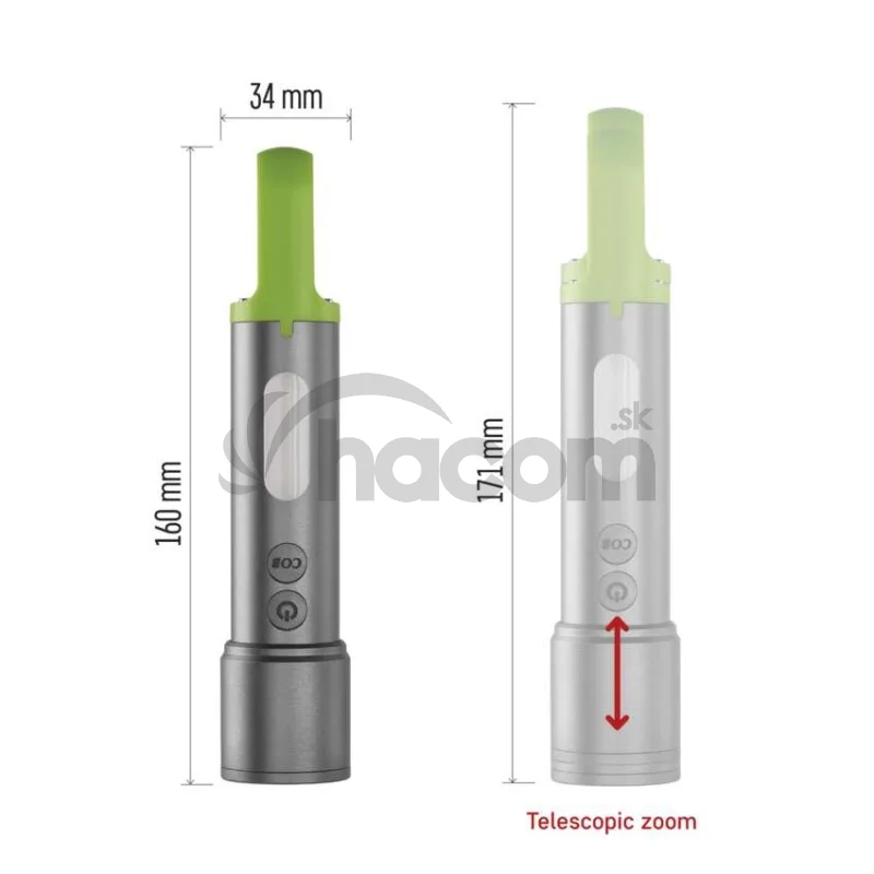 LED nabíjacie ručné kovové svietidlo, 600 lm, 1 200 mAh