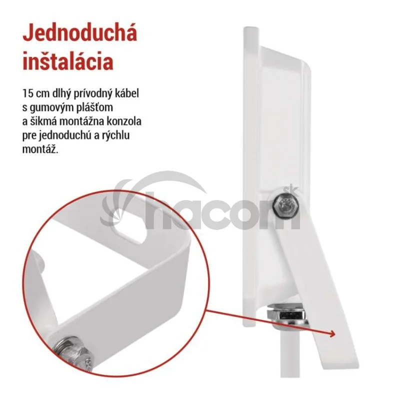 LED reflektor SIMPO 30W, biely, IP65, 3000 lm, neutrálna biela