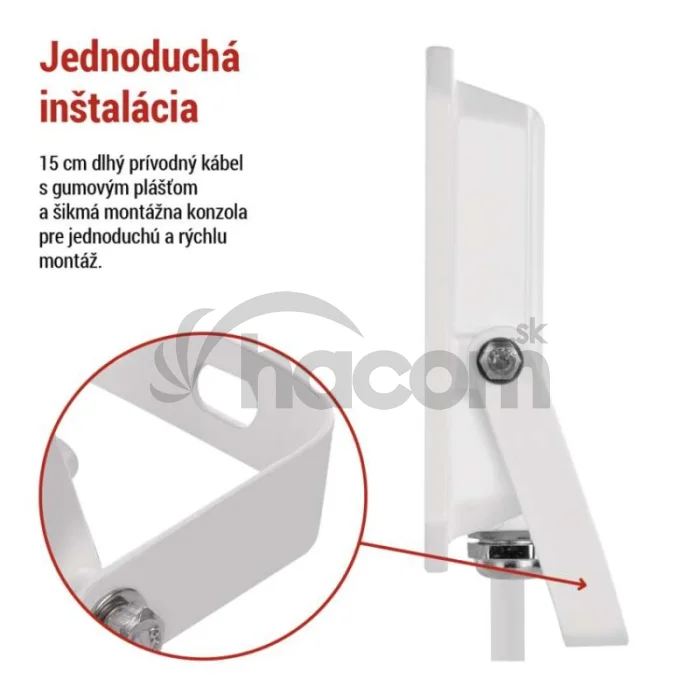 LED reflektor SIMPO 30W, biely, IP65, 3000 lm, neutrálna biela