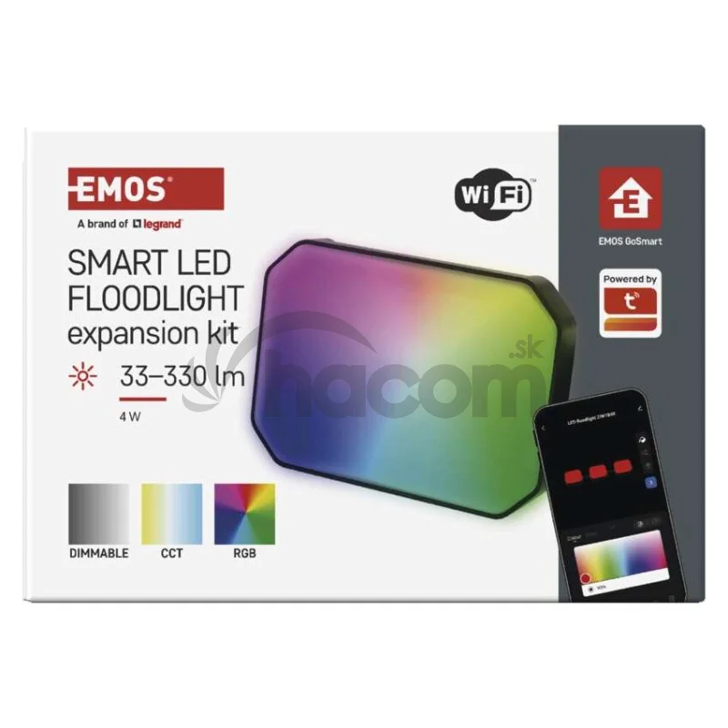 GoSmart vonkajší LED reflektor, rozširujúca sada, 1 kus, 4 W, RGBIC stmievateľný, WiFi