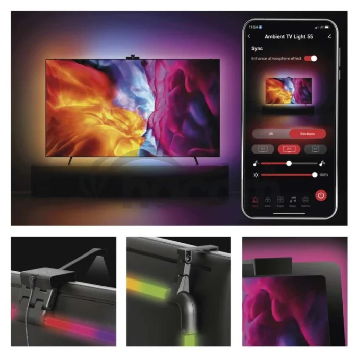 GoSmart Ambientné LED RGB osvetlenie za TV 55“ (139 cm)
