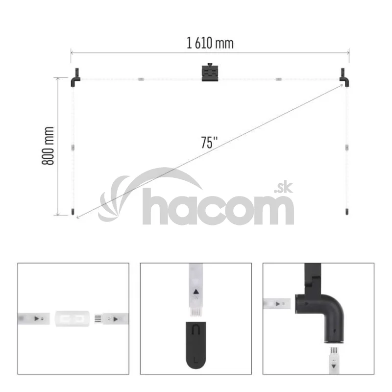 GoSmart Ambientné LED RGB osvetlenie za TV 75“ (189 cm)