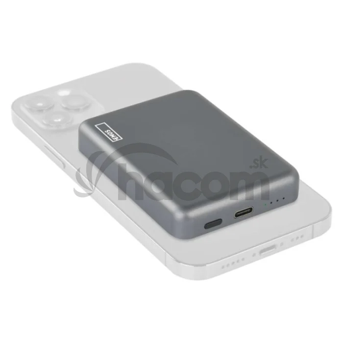 Power bank EMOS WI 522, 5 000 mAh, 20 W+Wireless, šedá