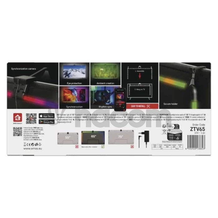 GoSmart Ambientné LED RGB osvetlenie za TV 65“ (164 cm)