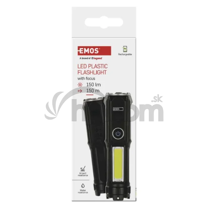 Dobíjacia plastová baterka LED P3214, 150 lm