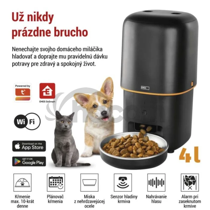 GoSmart dávkovač krmiva Pet Care, 4 l, čierny, Wi-Fi