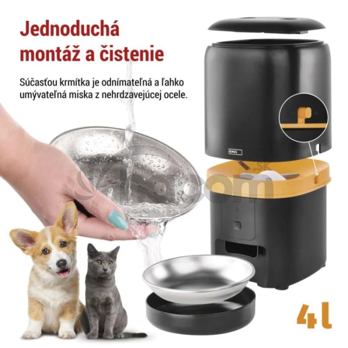 GoSmart dávkovač krmiva Pet Care, 4 l, čierny, Wi-Fi