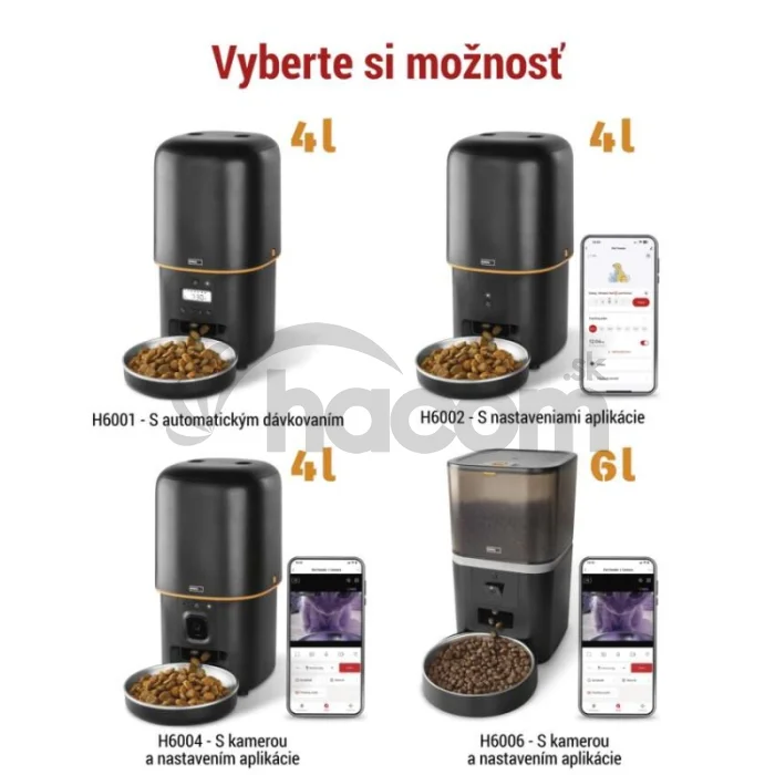 GoSmart dávkovač krmiva Pet Care s kamerou, 4 l, čierny, Wi-Fi