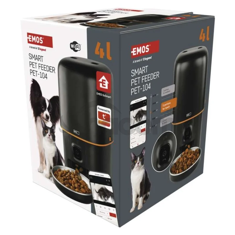GoSmart dávkovač krmiva Pet Care s kamerou, 4 l, čierny, Wi-Fi