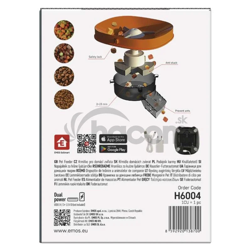 GoSmart dávkovač krmiva Pet Care s kamerou, 4 l, čierny, Wi-Fi