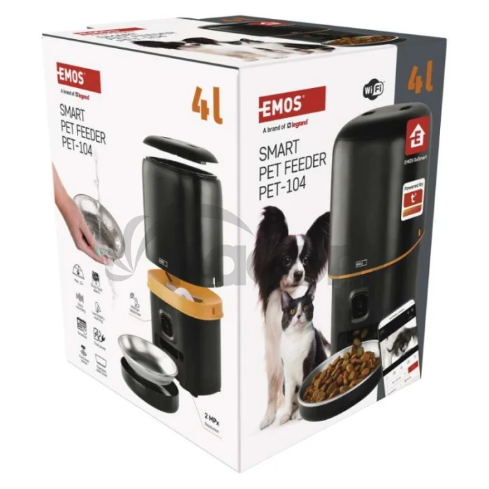 GoSmart dávkovač krmiva Pet Care s kamerou, 4 l, čierny, Wi-Fi