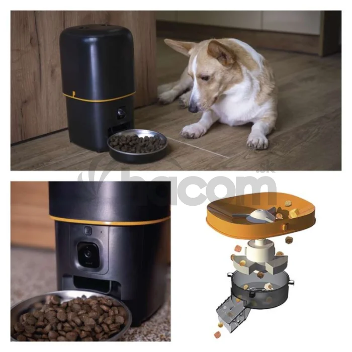 GoSmart dávkovač krmiva Pet Care s kamerou, 4 l, čierny, Wi-Fi