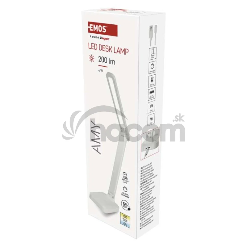 LED stolná lampa AMY, dobíjacia