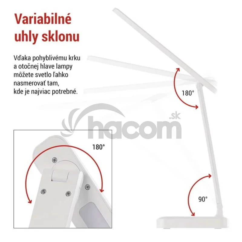 LED stolná lampa AMY, dobíjacia